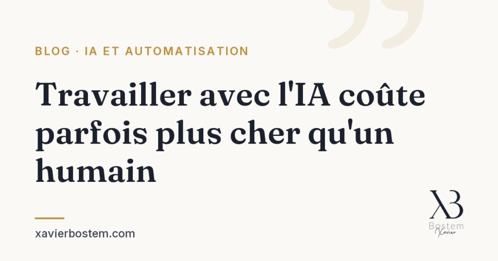Article de blog sur le coût de l'IA versus humain
